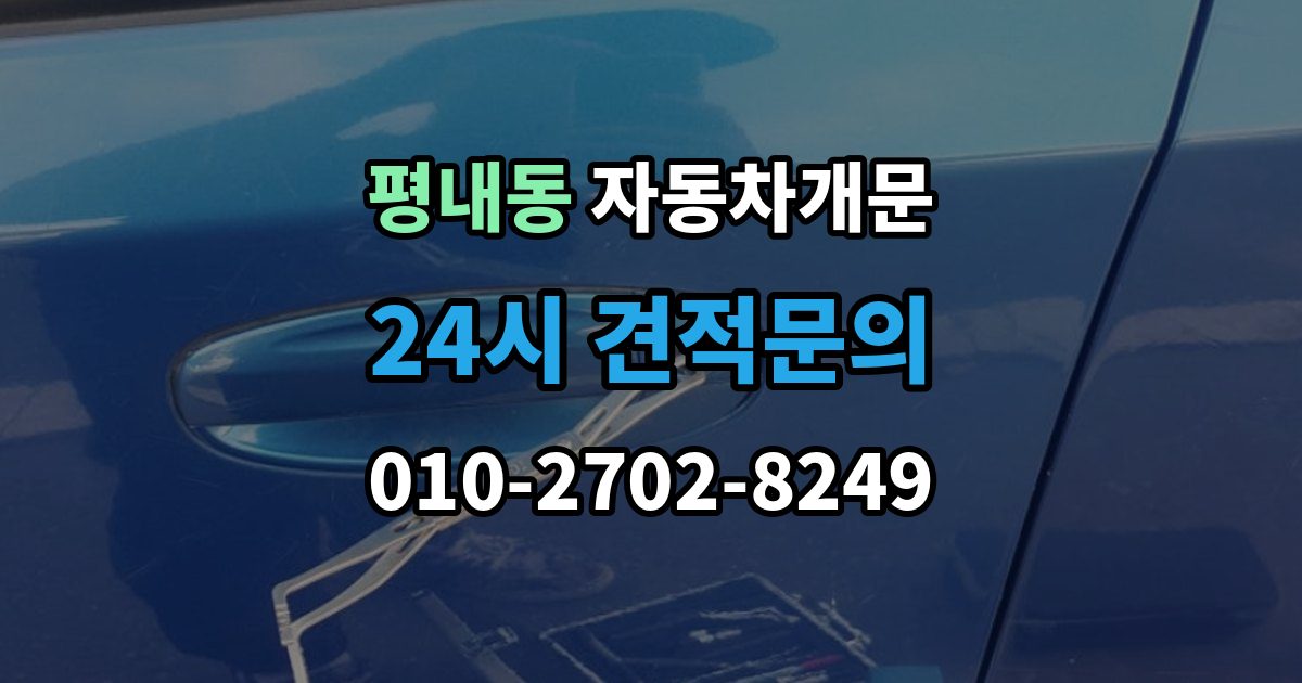 평내동 차 문 잠겼을 때 문은 열려도 시동이 안 걸릴 때 구분법