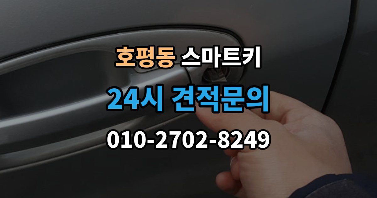 호평동 스마트키 출장 안내 - 분실 대비로 예비 키를 챙겨두는 방식