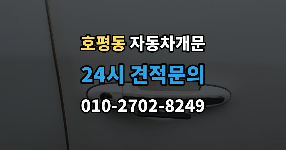 호평동 차 문 잠겼을 때 차량 손상 없이 진행되는지 확인하는 기준