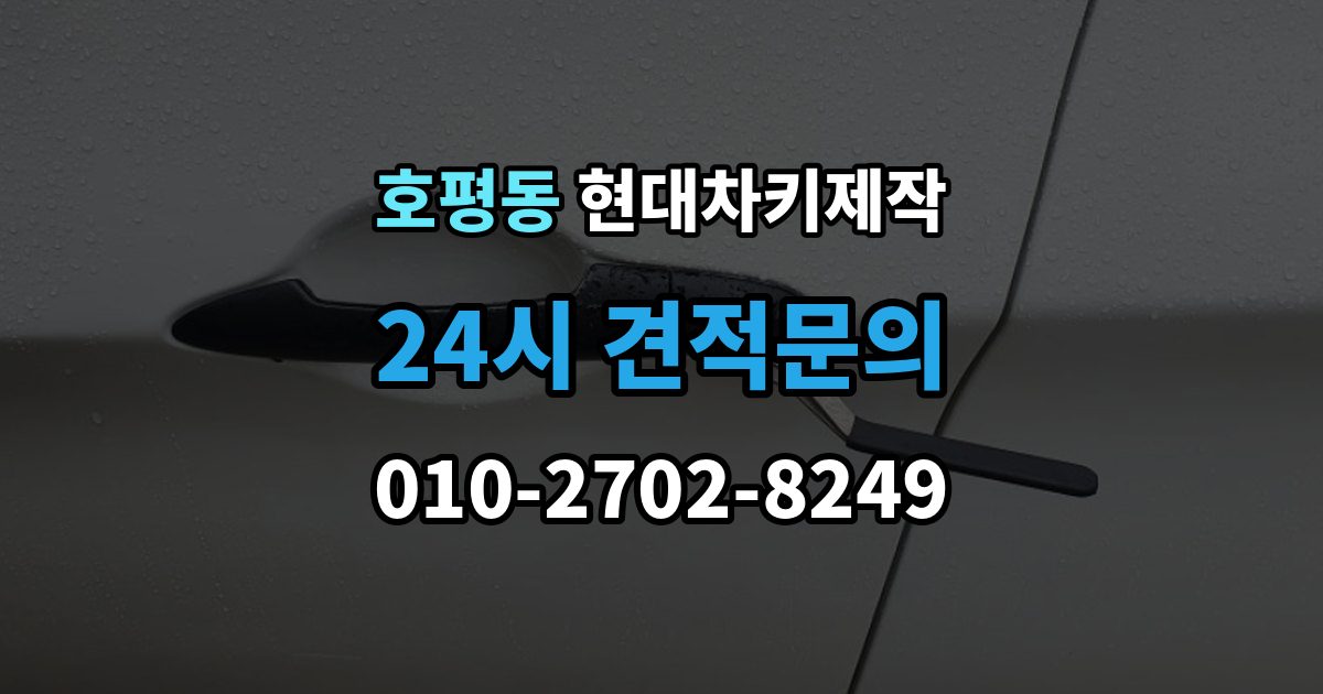 호평동 현대 차키 제작 출장 안내 - 키 종류가 다른 차종을 구분하는 방법
