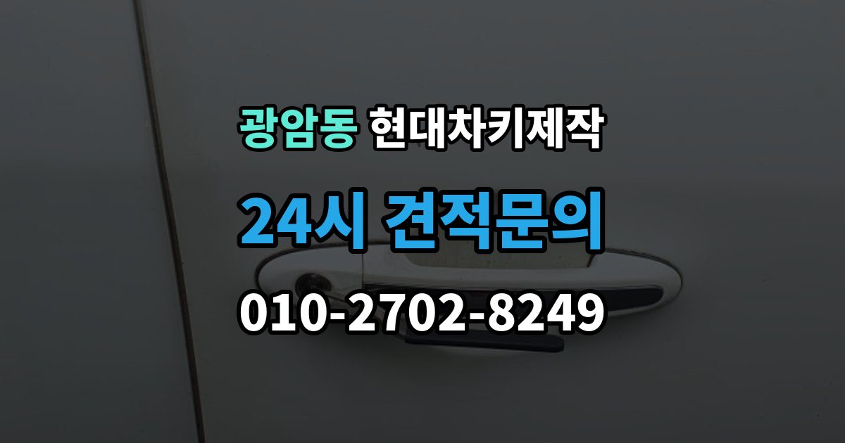 동두천시 광암동 현대 차키 제작 출장 안내 - 차종별 스마트키 구조를 비교해보는 기준