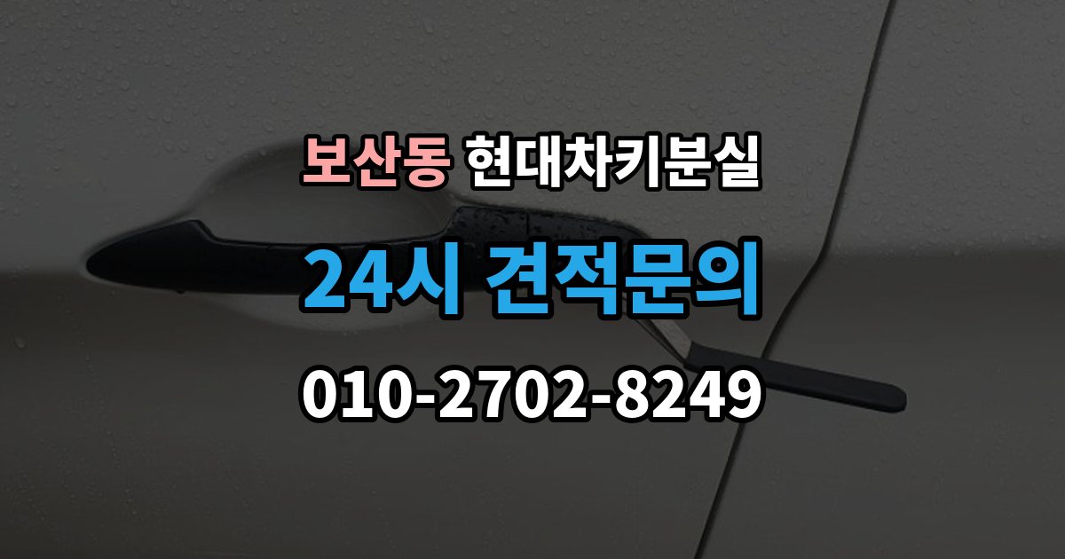 보산동 현대 차키 분실 차량별 키 개수와 보관 팁 정리