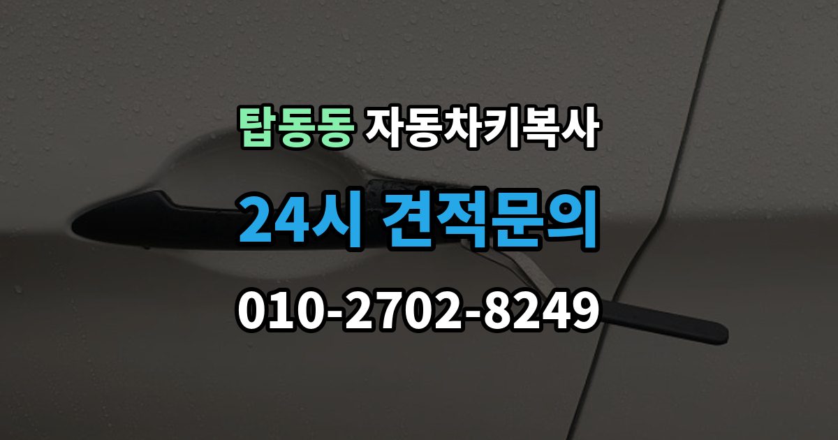 탑동동 자동차키 복사 수동키로 문을 열 때 기본 사용법