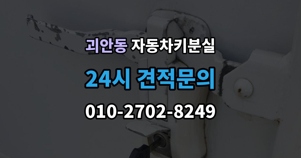 괴안동 자동차키 분실 출장 안내 - 안전하게 문을 여는 과정
