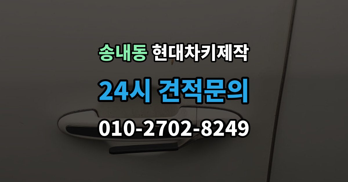 부천시 소사구 송내동 현대 차키 제작 분실 대비를 위한 보관 습관 만들기