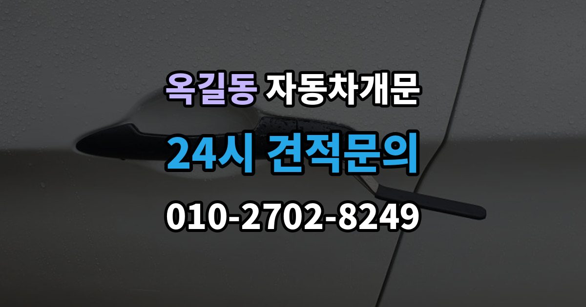부천시 소사구 옥길동 차 문 잠겼을 때 출장 안내 - 보험사 긴급출동과 전문업체 비교