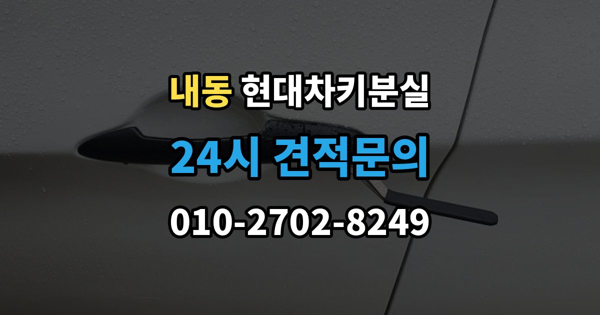 부천시 오정구 내동 현대 차키 분실 문이 잠긴 상태에서 먼저 할 일