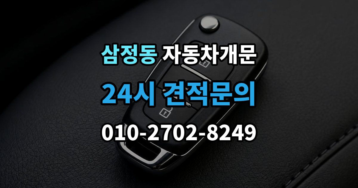 부천시 오정구 삼정동 차 문 잠겼을 때 잠금 해제 후 재발생 방지하는 습관