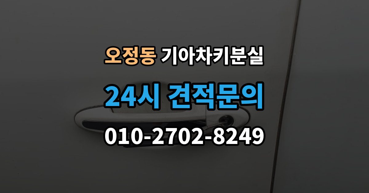 부천시 오정구 오정동 기아 차키 분실 차 안에 두고 나온 경우와 실제 분실 구분법