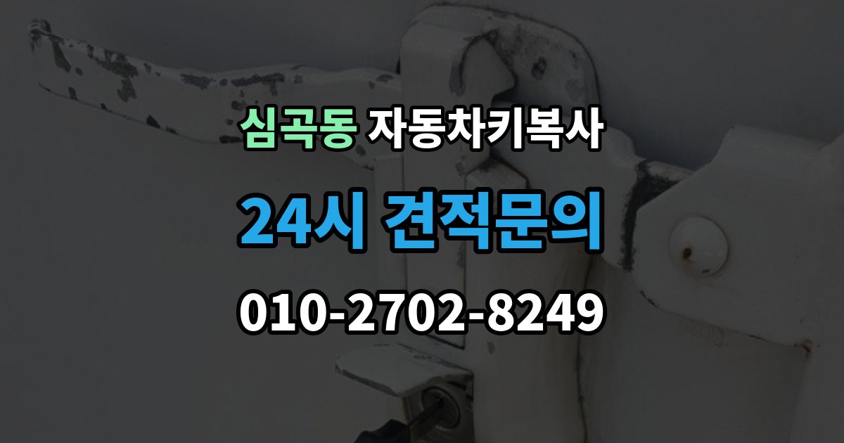 부천시 원미구 심곡동 자동차키 복사 출장 안내 - 주차장 현장 상담이 유용한 상황