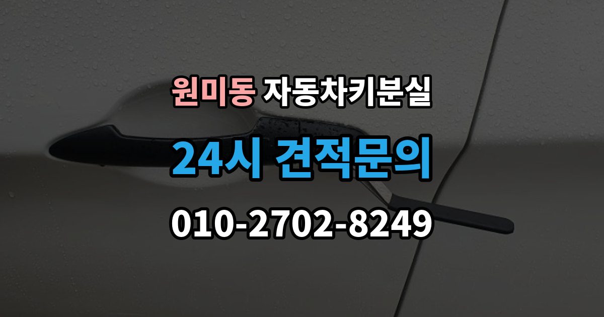 원미동 자동차키 분실 내 차에 맞는 해결책 찾는 법