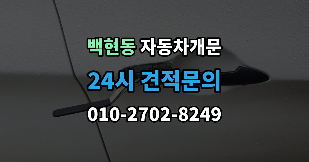 백현동 자동차 문 잠김 장기 주차 중 발생했을 때 확인할 것