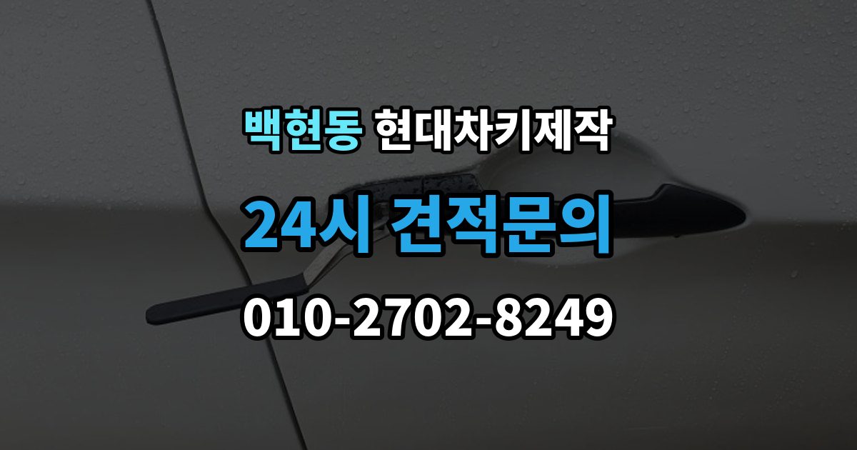 백현동 현대 차키 제작 출장 안내 - 차종별 스마트키 구조를 비교해보는 기준