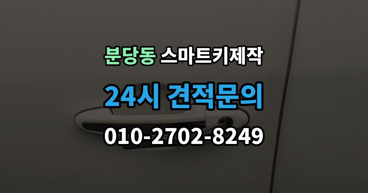 분당동 스마트키 제작 중고차 인수 전에 키 상태 확인하는 이유