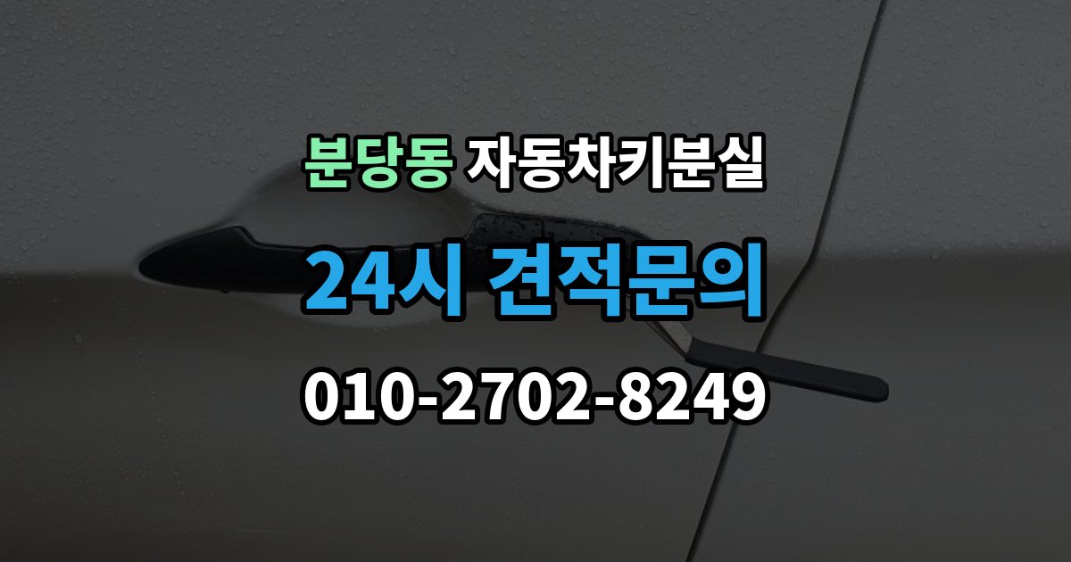 분당동 차 키 잃어버렸을 때 택시에 두고 내렸을 때 확인할 것