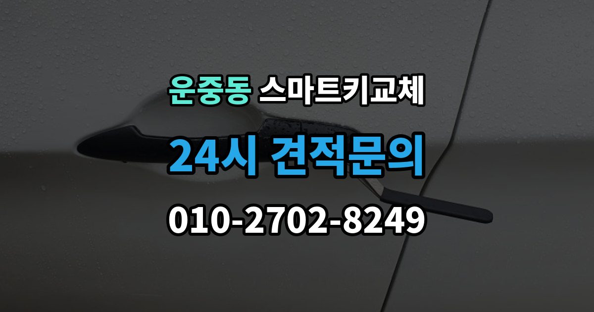 운중동 스마트키 교체 출장 안내 - 차종별 제작 방식이 다른 이유