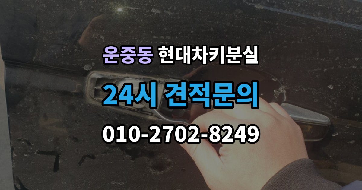 운중동 현대 차키 분실 세단형과 SUV형에서 절차가 달라지는 지점