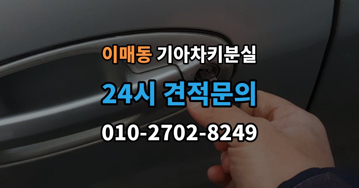 이매동 기아 차키 분실 출장 안내 - 새 키 발급 전에 꼭 확인할 차량 정보