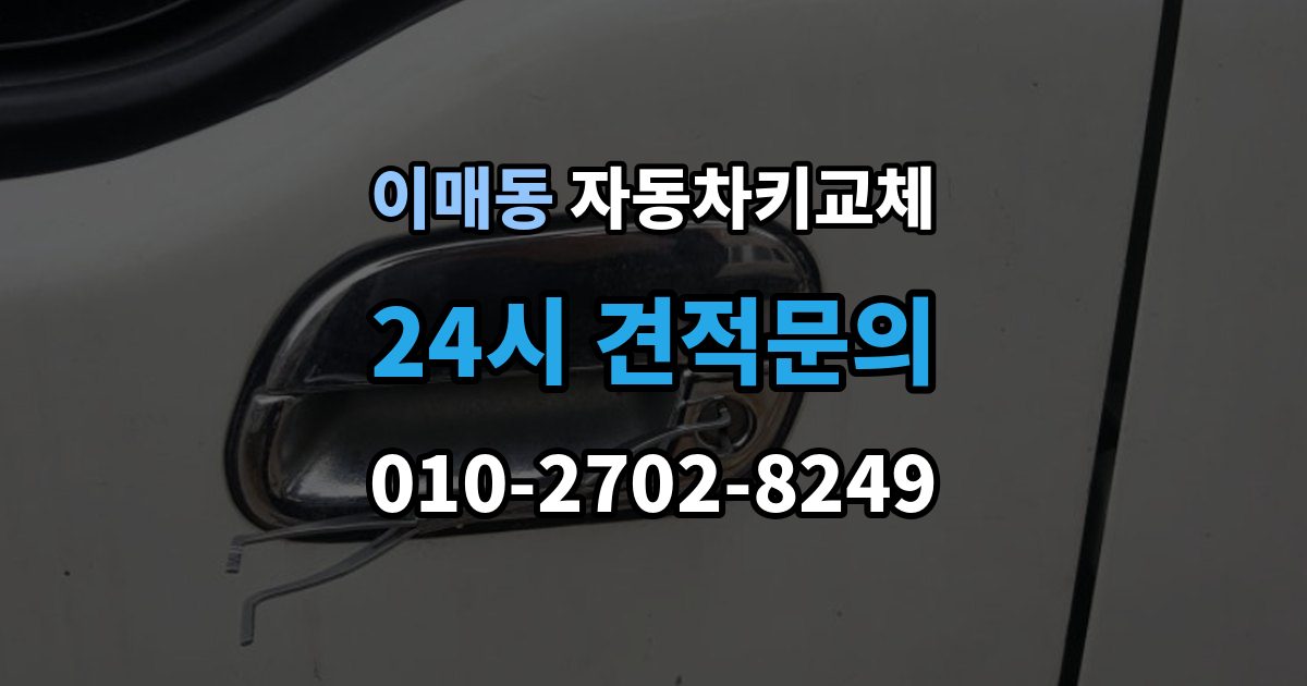 이매동 자동차키 교체 임시 운행 전 점검할 것