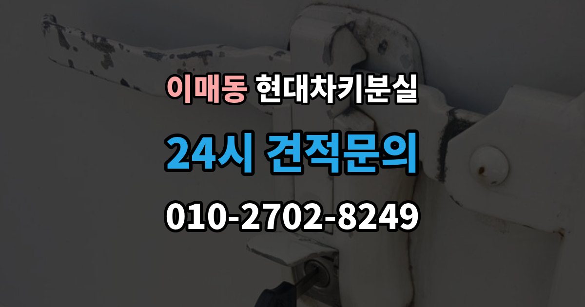 이매동 현대 차키 분실 보험이나 긴급출동을 부르기 전 확인할 것