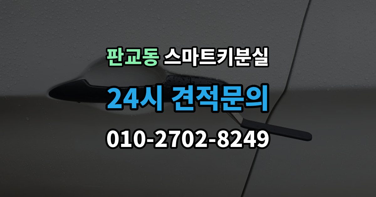 판교동 스마트키 분실 초기화가 필요한 경우와 점검 순서