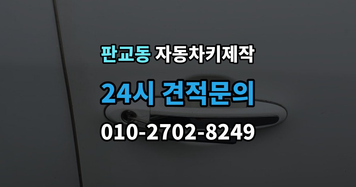 판교동 자동차키 제작 출장 안내 - 스마트키 등록 전 차량 정보 점검하기