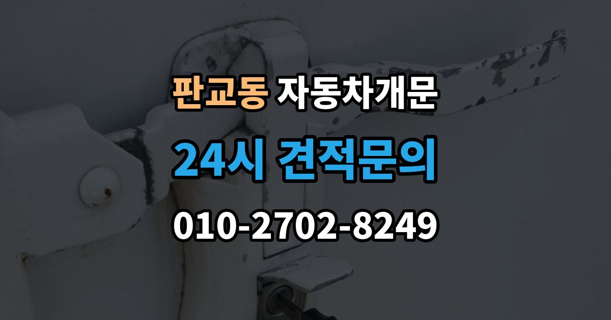판교동 차 문 잠겼을 때 출장 안내 - 잠금 해제 후 재발생 방지하는 습관