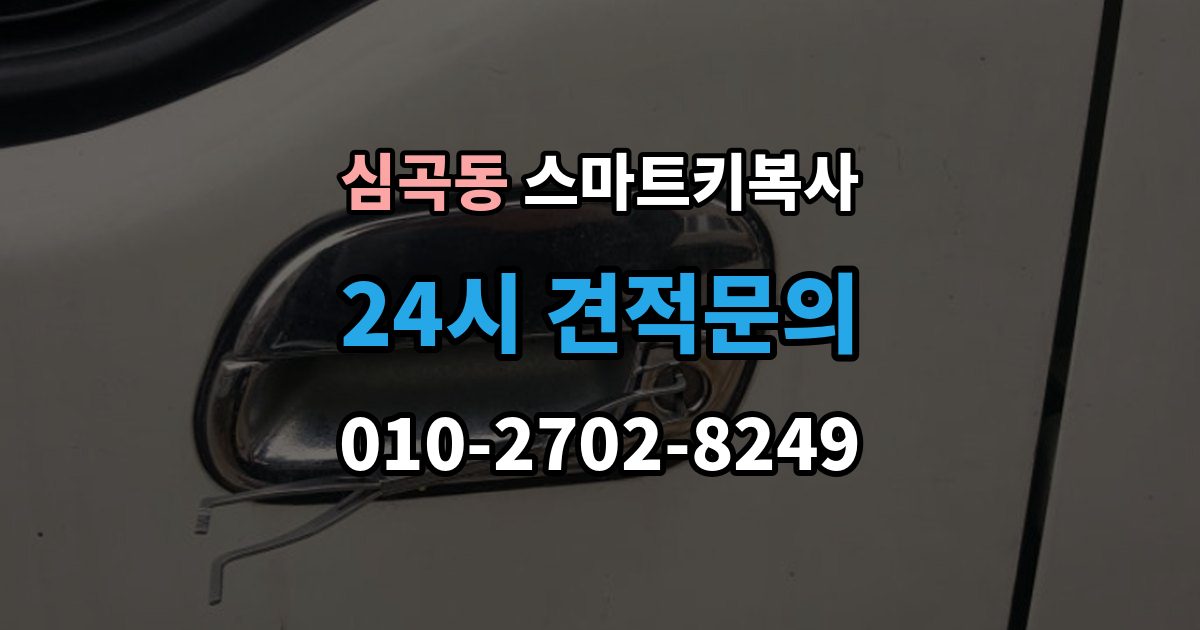 성남시 수정구 심곡동 스마트키 복사 출장 안내 - 예비키 관리 팁