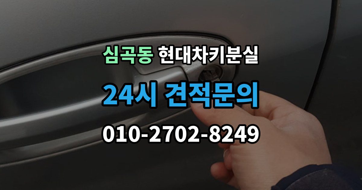 성남시 수정구 심곡동 현대 차키 분실 출장 안내 - 차 안에 두고 나온 경우와 실제 분실 구분법