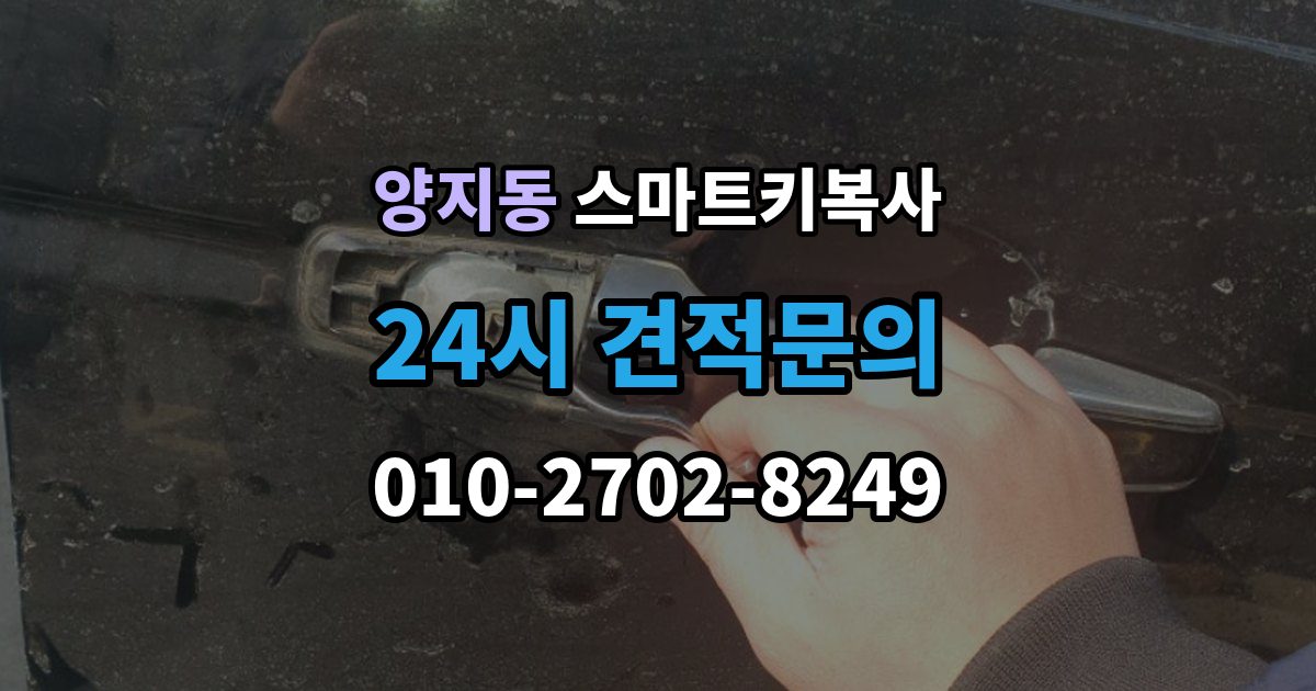 양지동 스마트키 복사 출장 안내 - 키박스가 없어도 되는 조건