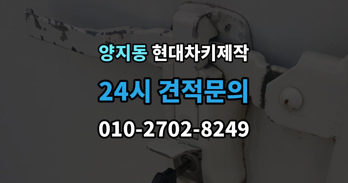 양지동 현대 차키 제작 출장 안내 - 키 분실 전 미리 챙길 예방 팁