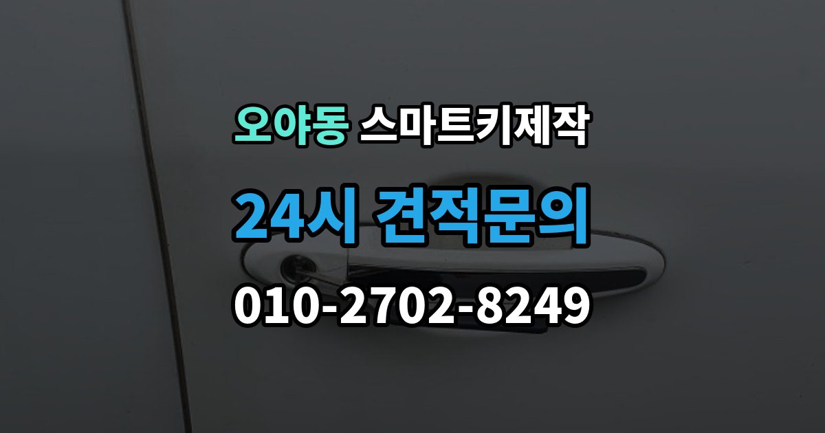 오야동 스마트키 제작 출장 안내 - 차종별 원격 기능 차이와 확인법