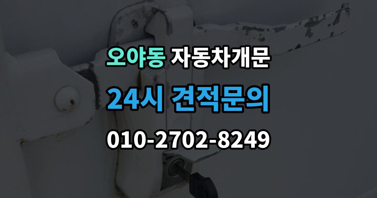오야동 차 문 잠겼을 때 여벌열쇠 위치를 미리 확인해야 하는 이유
