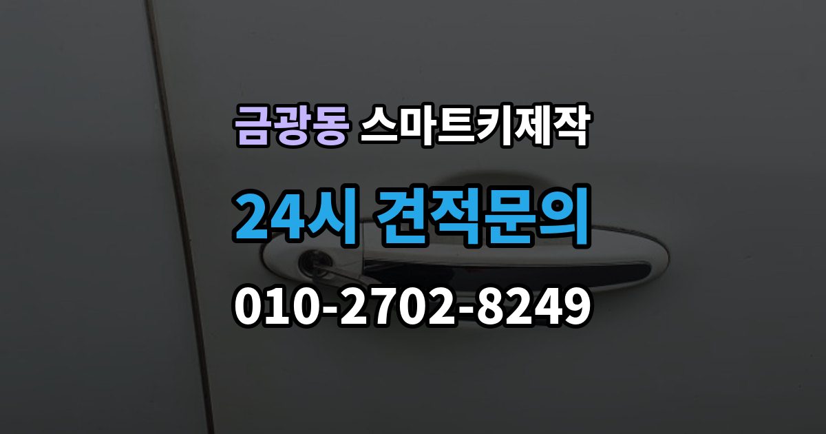 성남시 중원구 금광동 스마트키 제작 출장 안내 - 칩 이상과 배터리 문제를 구분하는 법