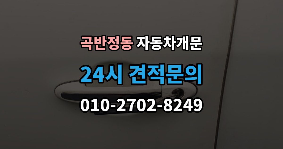 곡반정동 자동차 문 잠김 스마트키 인식 불량으로 인한 잠김 사례