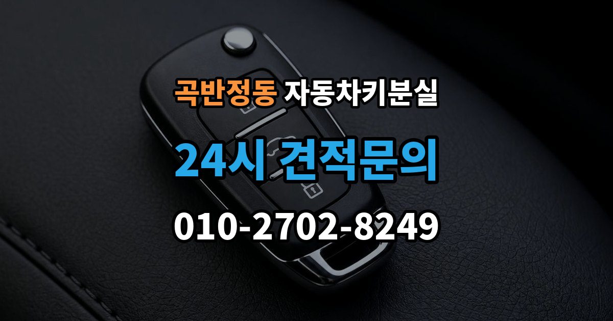 곡반정동 차 키 잃어버렸을 때 지갑과 같이 잃어버렸을 때 처리 순서