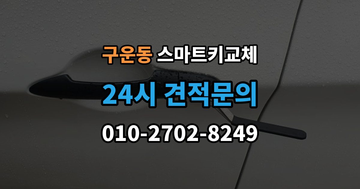 구운동 스마트키 교체 출장 안내 - 차량 인수 시 키와 등록 정보 함께 확인하기