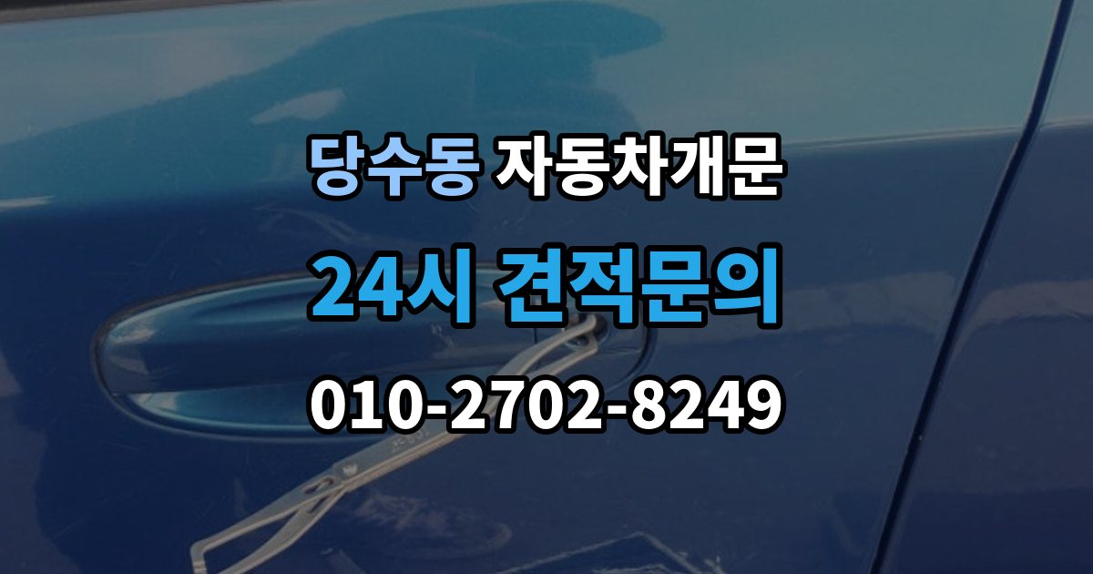 당수동 자동차 문 잠김 출장 비용이 궁금할 때 확인할 항목