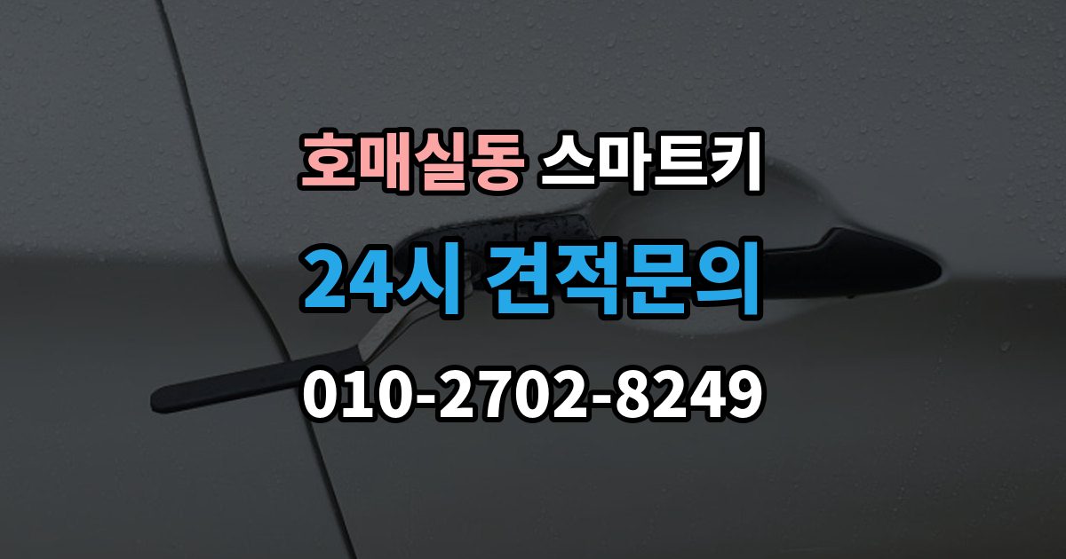 호매실동 스마트키 출장 안내 - 관리가 쉬워지는 일상 점검법