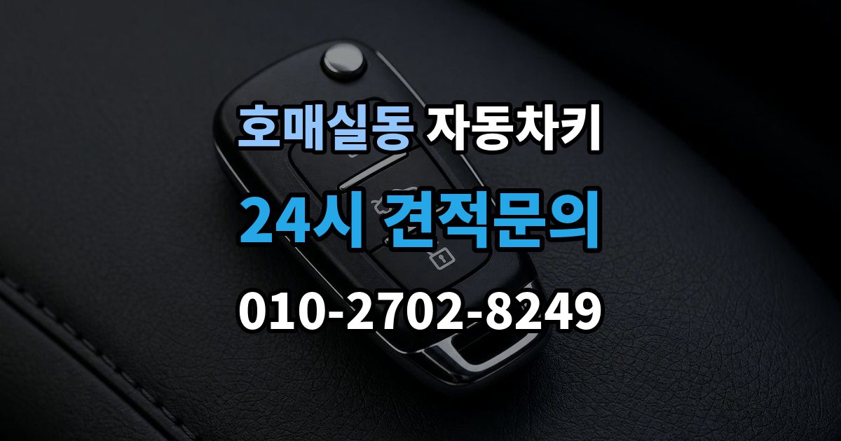호매실동 자동차키 출장 안내 - 복제 시 등록 정보와 인증 절차 이해