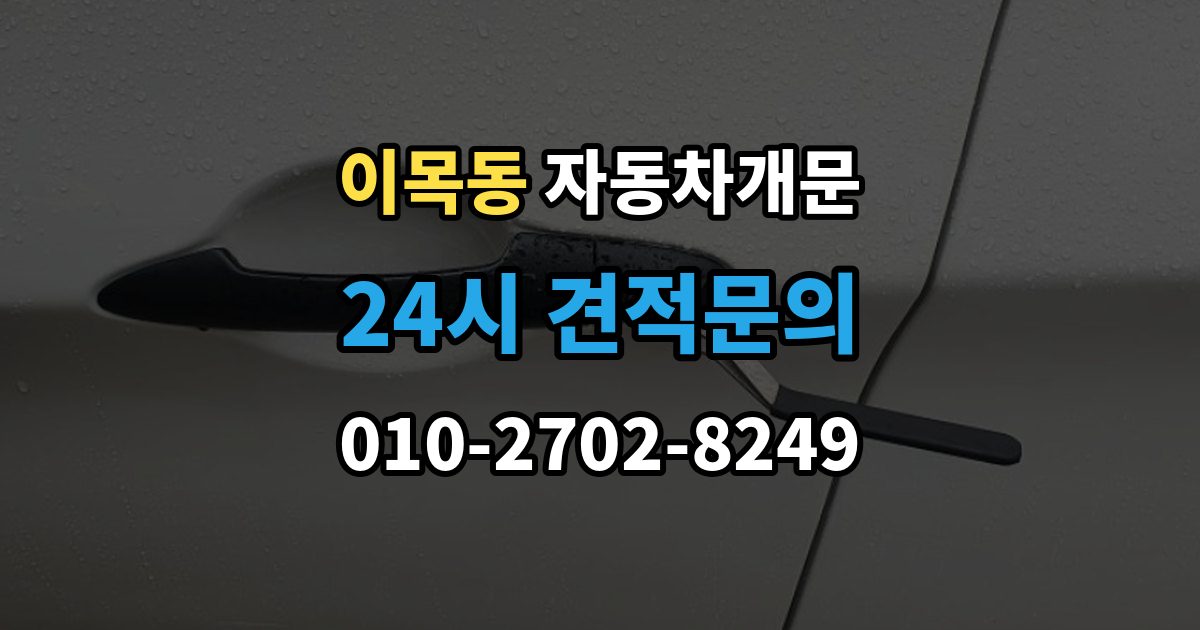 이목동 차 문 잠겼을 때 보험사 긴급출동과 전문업체 비교