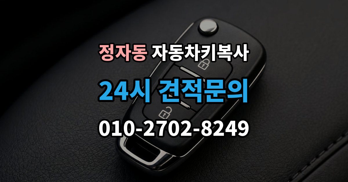 수원시 장안구 정자동 자동차키 복사 출장 안내 - 칩이 들어간 키를 복제할 때 주의할 부분