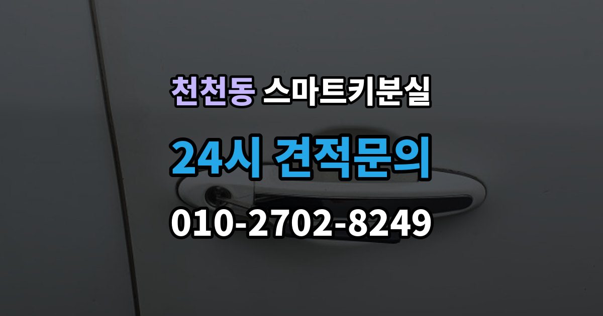 천천동 스마트키 분실 차량 운행이 제한되는 상황 살펴보기