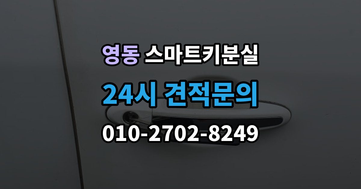 수원시 팔달구 영동 스마트키 분실 출장 안내 - 재생산과 신규 제작은 어떻게 다른가