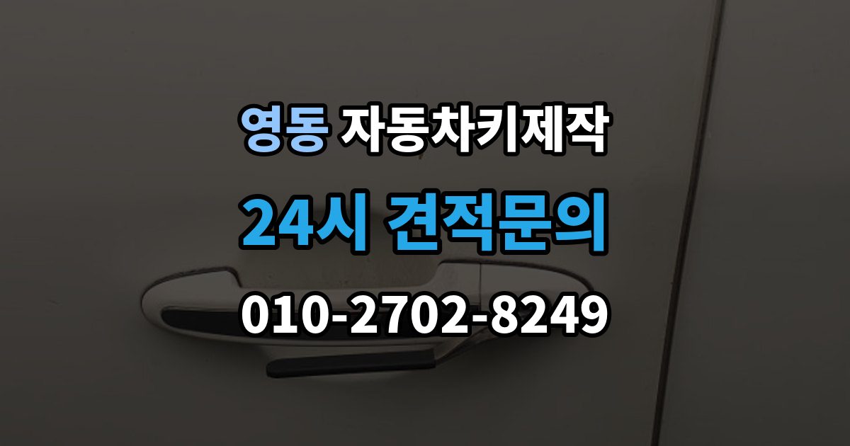 수원시 팔달구 영동 자동차키 제작 스마트키 등록 전 차량 정보 점검하기