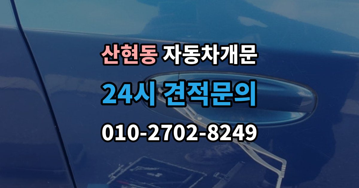 산현동 차 문 잠겼을 때 보험사 긴급출동과 전문업체 비교