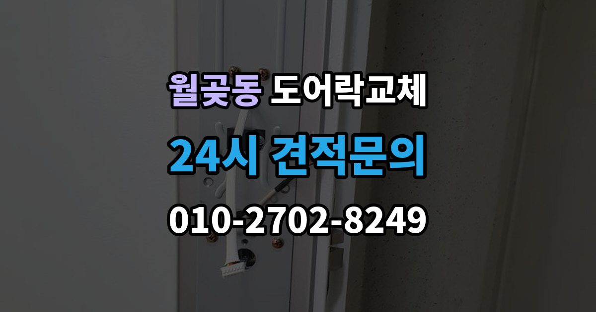 월곶동 도어락 교체 출장 안내 - 도어락 교체 비용