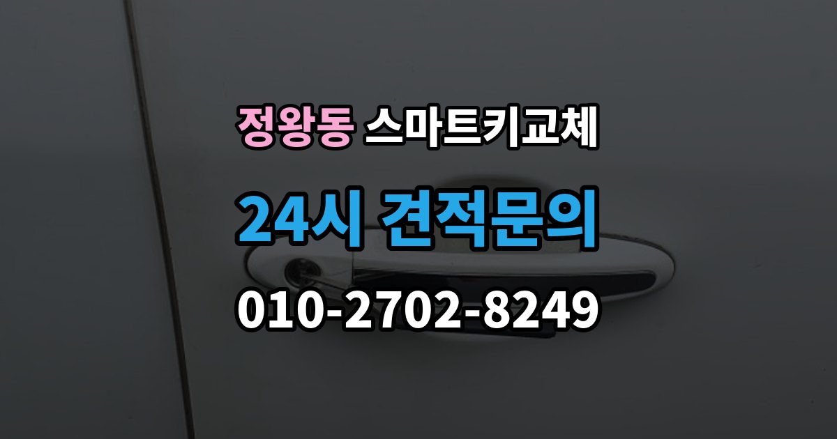 정왕동 스마트키 교체 출장 안내 - 등록 장비가 필요한 이유