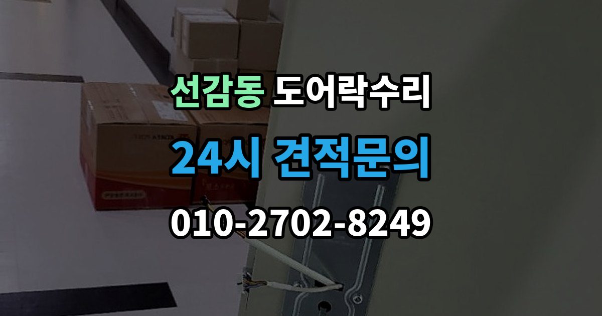 선감동 도어락 수리 출장 안내 - 잠김이 유지되지 않을 때 살펴볼 고장 신호
