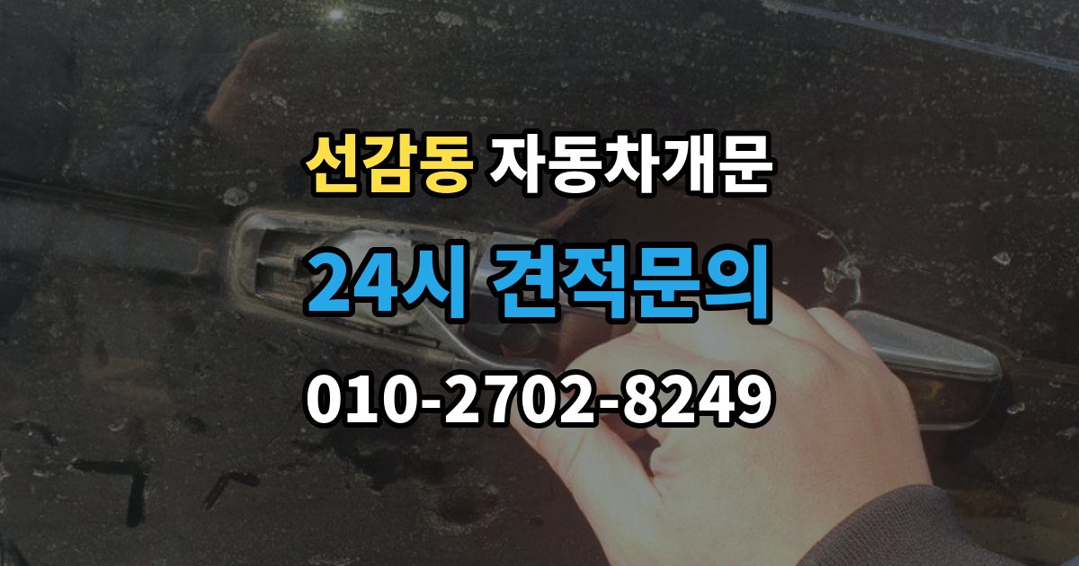 선감동 자동차 문 잠김 출장 안내 - 리모컨 오작동과 실제 잠김 구분하기